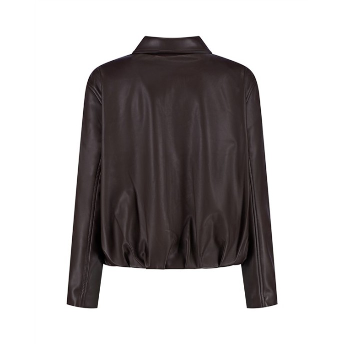 Lady Day- Bomber jack leder look- Donker bruin Lady Day- Bomber jack leder look- Donker bruin